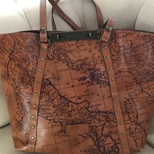 Patricia Nash Map print large tote bag